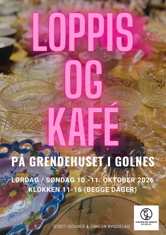 Loppis og kafé på Grendehuset i Golnes